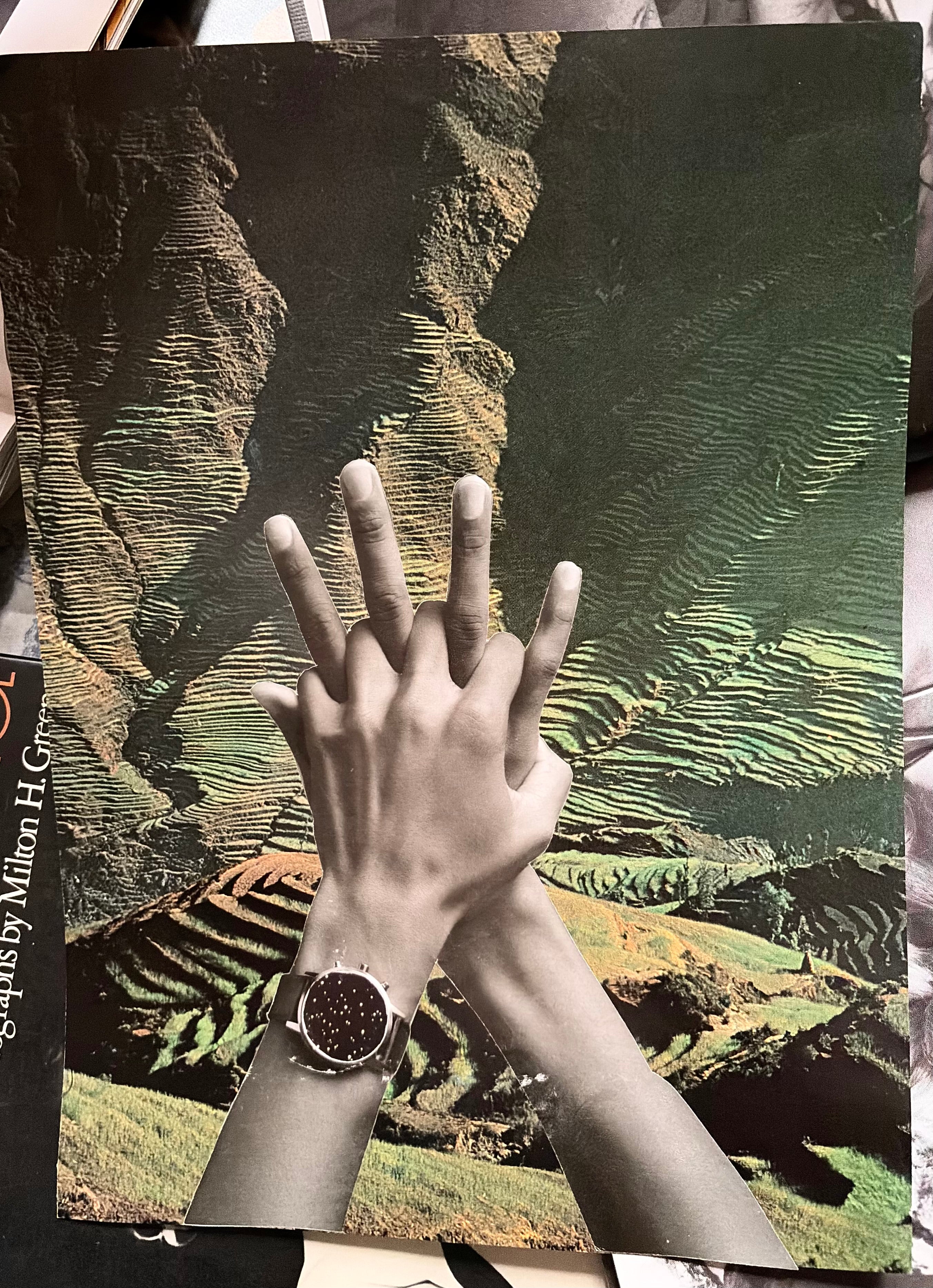 “On time”, original hand cut collage