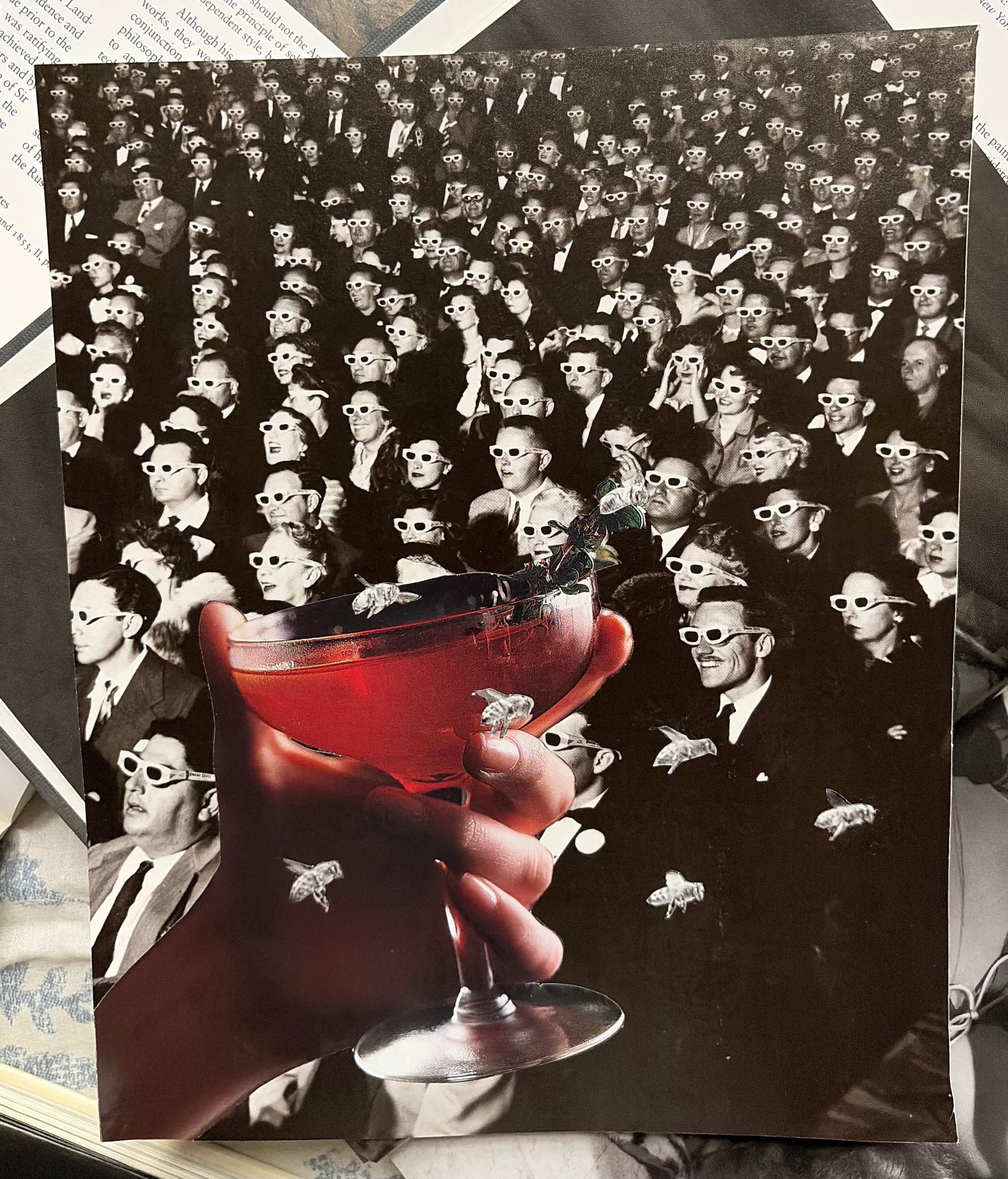 “Life in 3D”, original hand cut collage